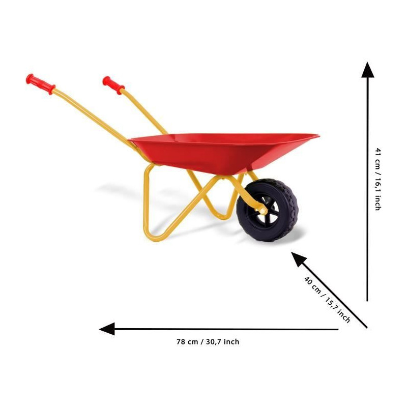 Metal wheelbarrow - KLEIN - 7669 - With 3 tools and 1 pair of gloves -