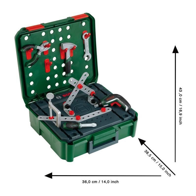 Bosch established case with ixolino II electronic screwdriver and acce