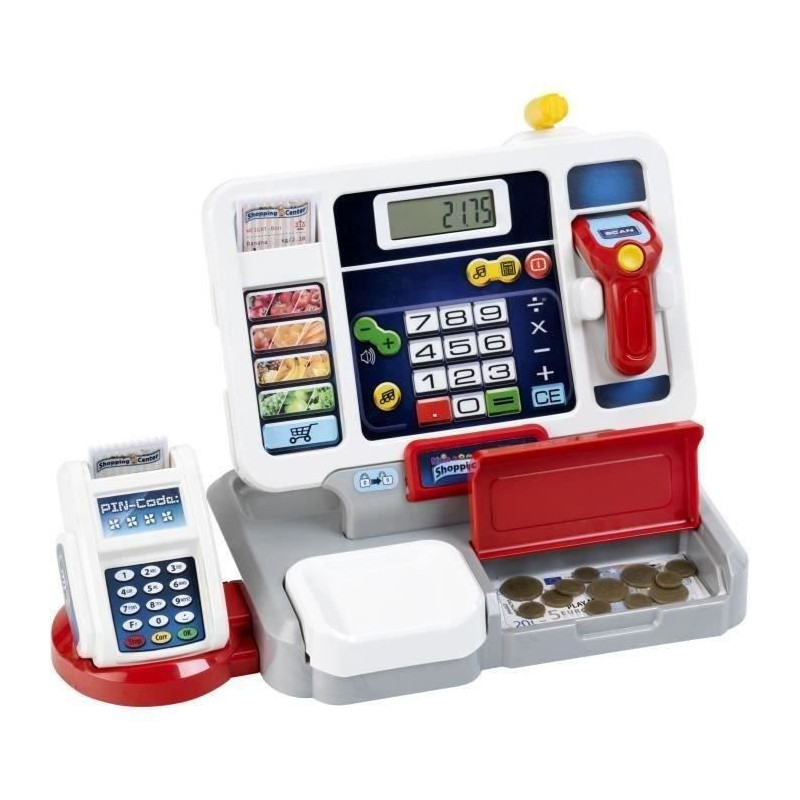 Shopping Center electronic cash register with detachable screen and ac