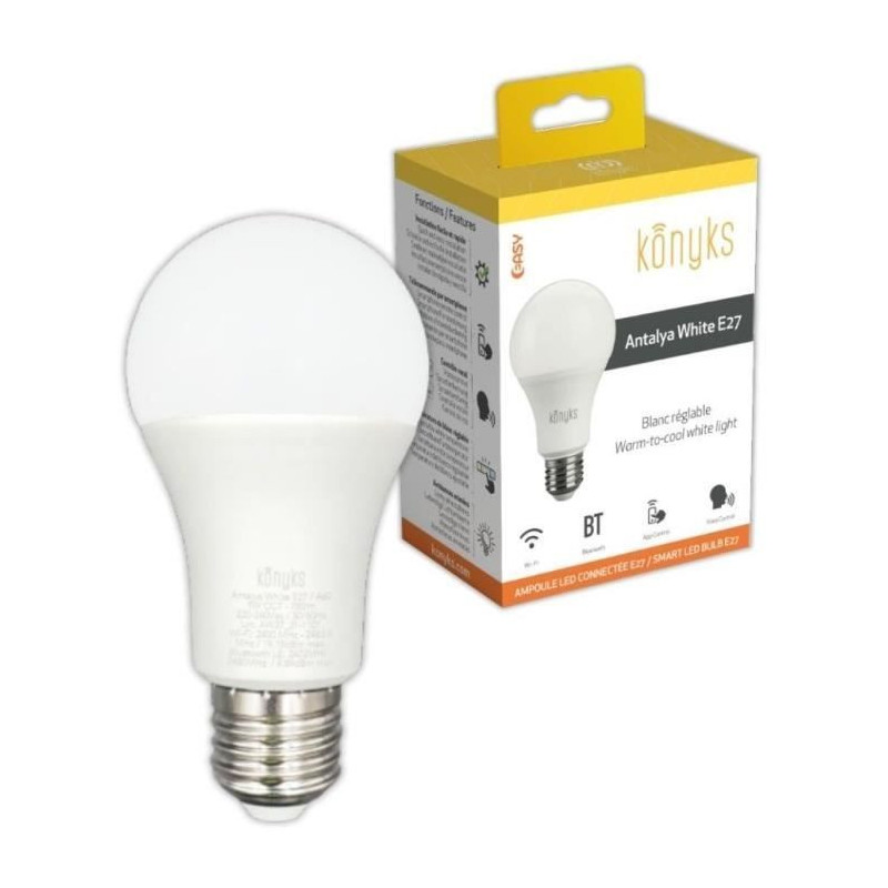 LED Bulb WiFI + BT, 780 Lumens, 9W, Adjustable White - Konyks Antalya