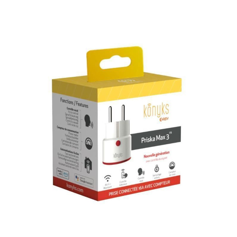 WiFi + BT 16A connected socket with consumption meter - Konyks Priska