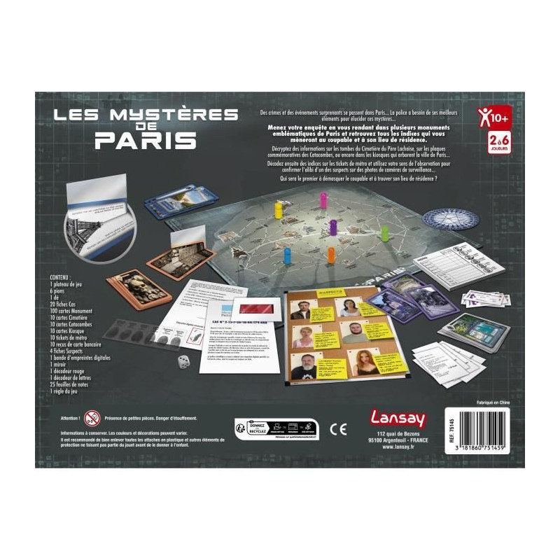 Board game - LANSAY - 75145 - The Mysteries of Paris 10+