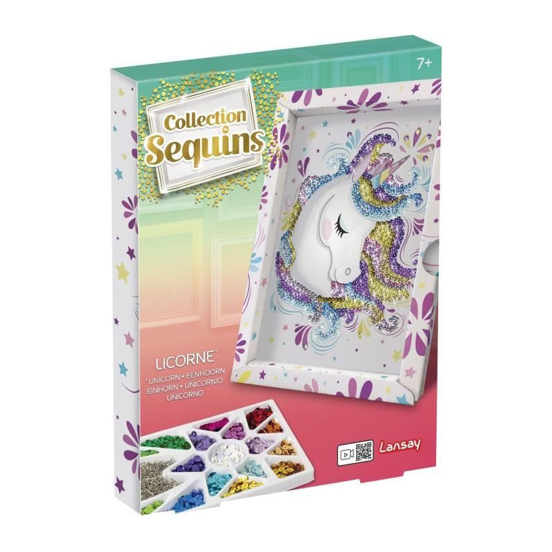 Unicorn - illustration with sequins