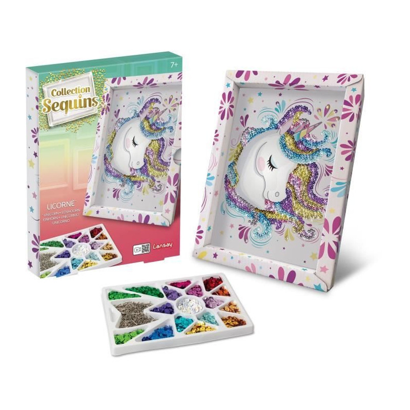 Unicorn - illustration with sequins