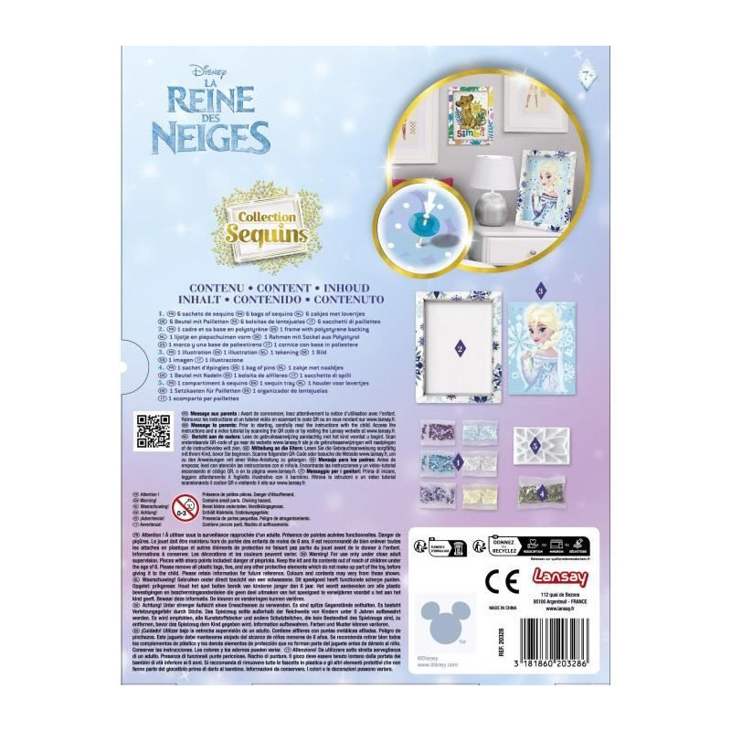 Creative game - LANSAY - Sequin collection - ELSA FROZEN - From 7 year