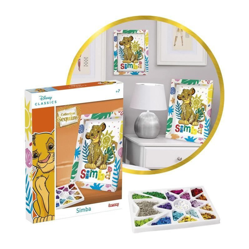 Creative game - LANSAY - Sequin collection - SIMBA THE LION KING - Fro