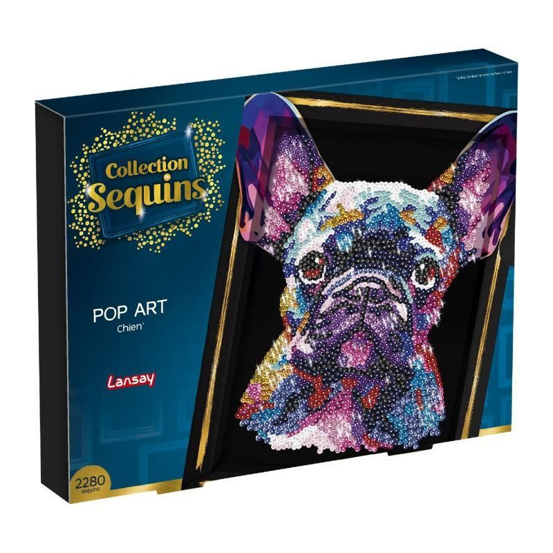 Creative leisure kit - LANSAY - Sequins collection - Pop art dog - Fro