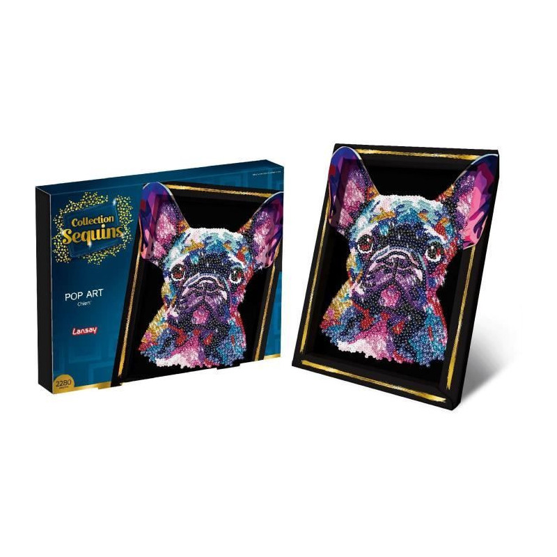 Creative leisure kit - LANSAY - Sequins collection - Pop art dog - Fro