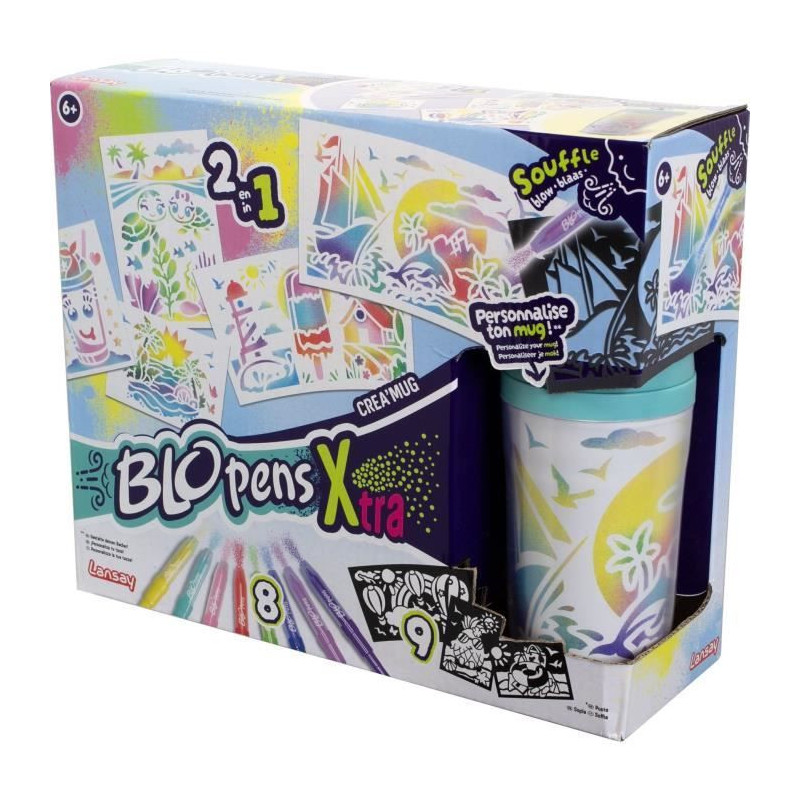Blopens - LANSAY - Créa'mug - 9 stencils - 1 mug - From 6 years old