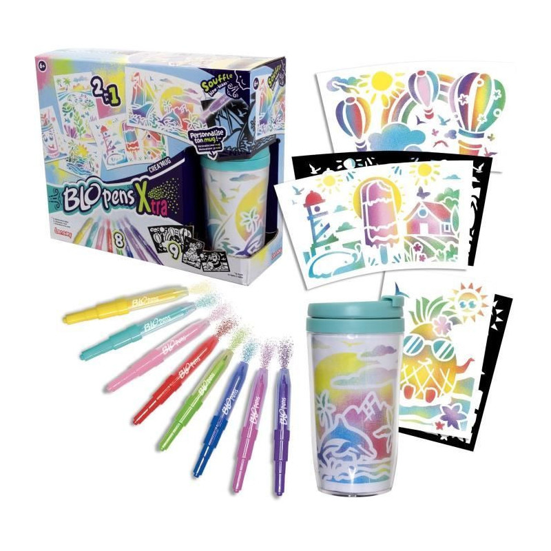 Blopens - LANSAY - Créa'mug - 9 stencils - 1 mug - From 6 years old