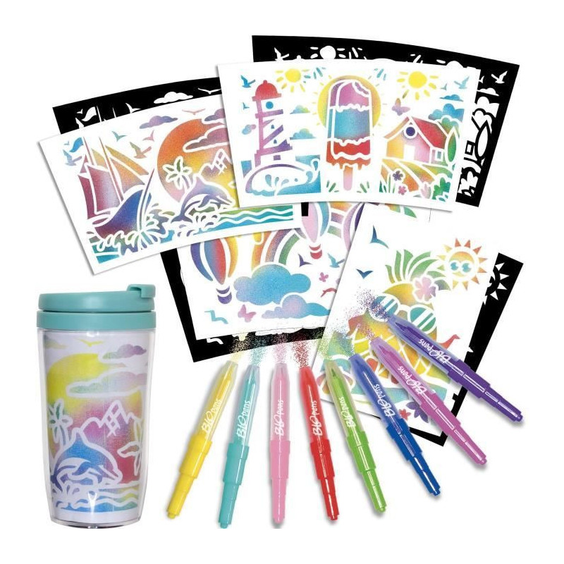 Blopens - LANSAY - Créa'mug - 9 stencils - 1 mug - From 6 years old