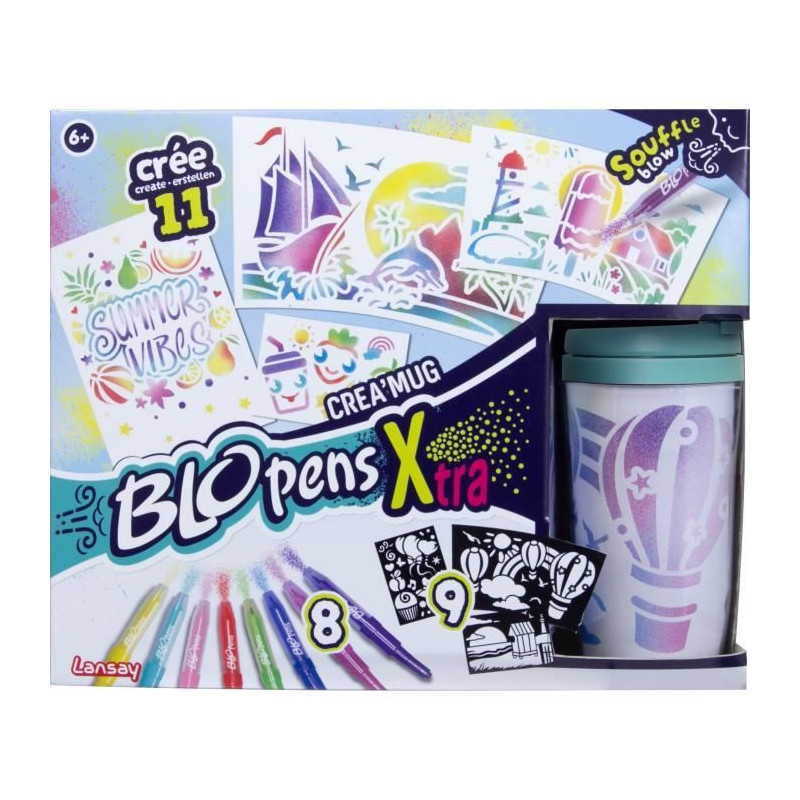 Blopens - LANSAY - Créa'mug - 9 stencils - 1 mug - From 6 years old