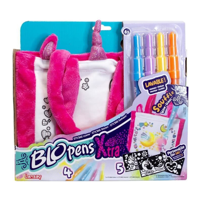 Blopens - LANSAY - Styl'bag - 5 stencils - 1 unicorn bag - From 6 year