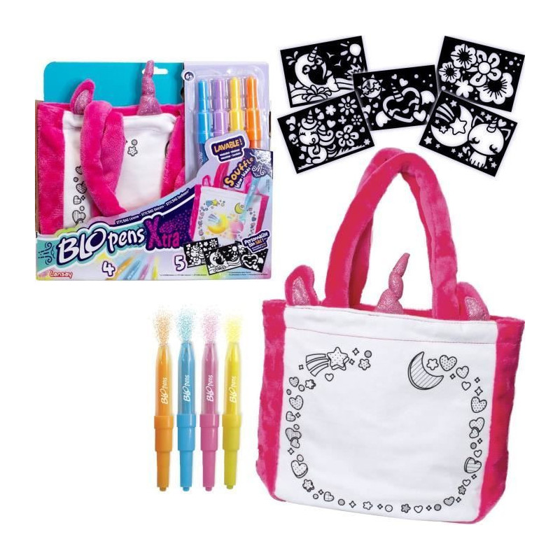 Blopens - LANSAY - Styl'bag - 5 stencils - 1 unicorn bag - From 6 year