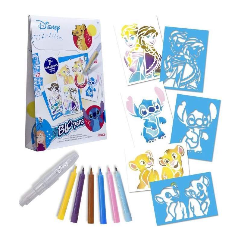 Blopens - LANSAY - Disney heroes - 7 stencils - Ages 5 and up
