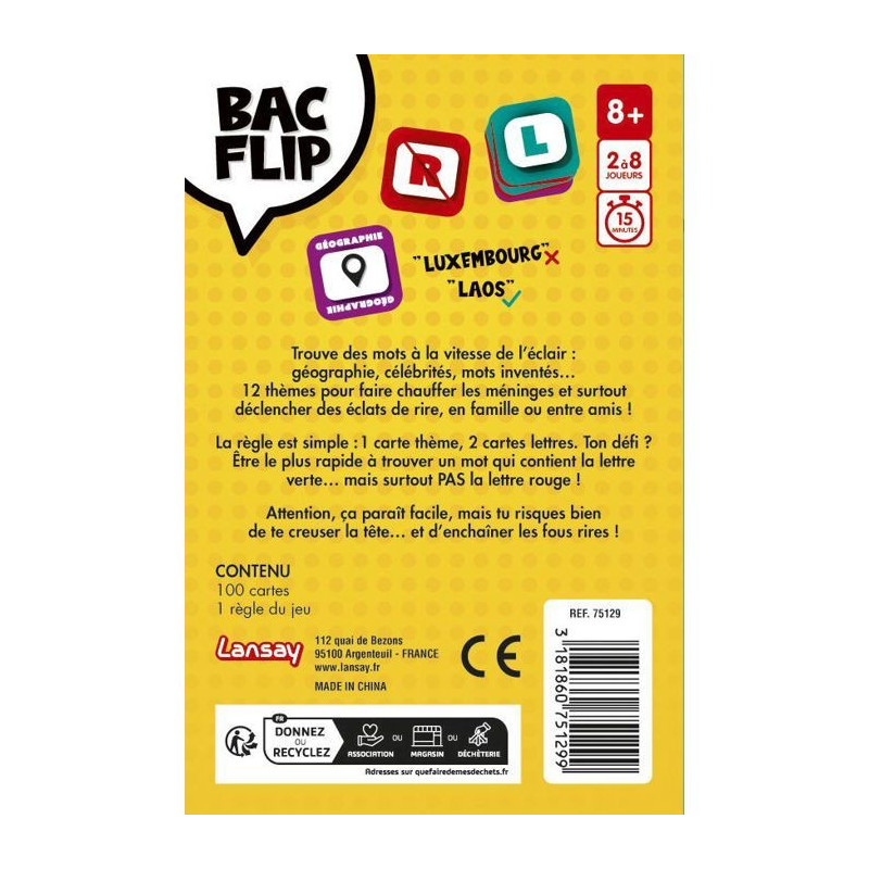Board game - LANSAT - BAC FLIP - From 8 years old