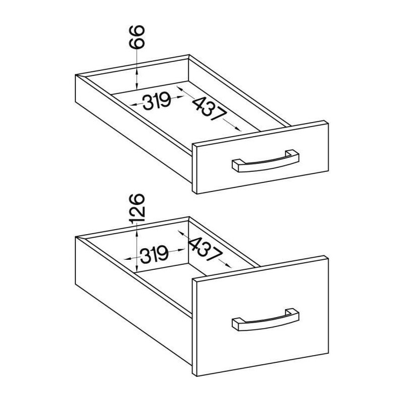 Low cabinet 4 drawers with worktop - matt gray - L 40 x D 51.6 x H 85