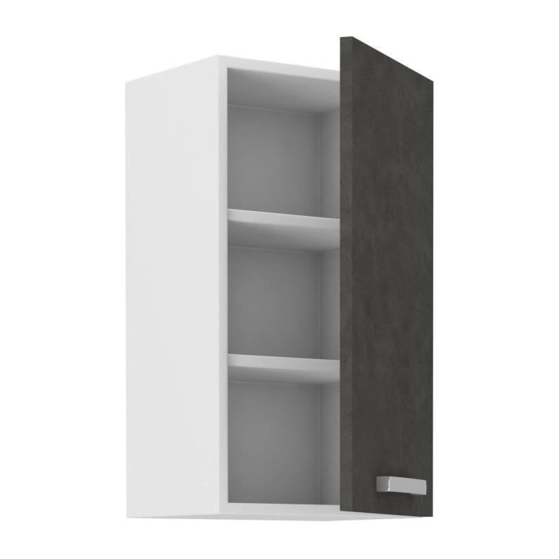 High furniture 1 hinged door - matt gray - l 40 x D 31.6 x 72 cm - las