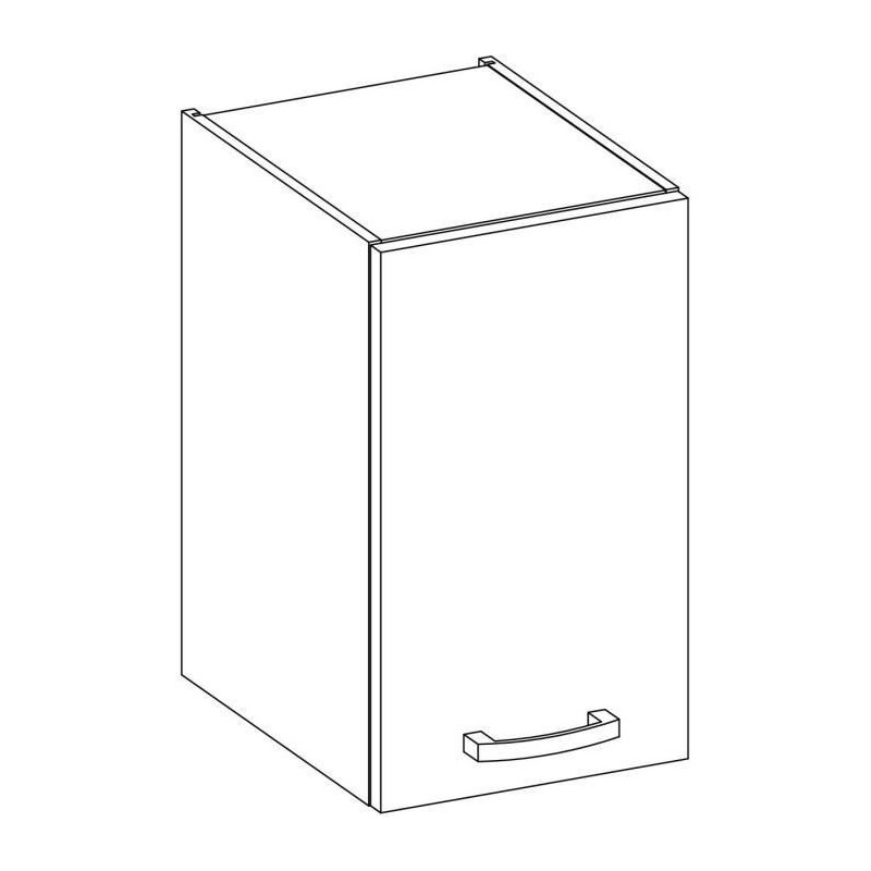 High furniture 1 hinged door - matt gray - l 40 x D 31.6 x 72 cm - las