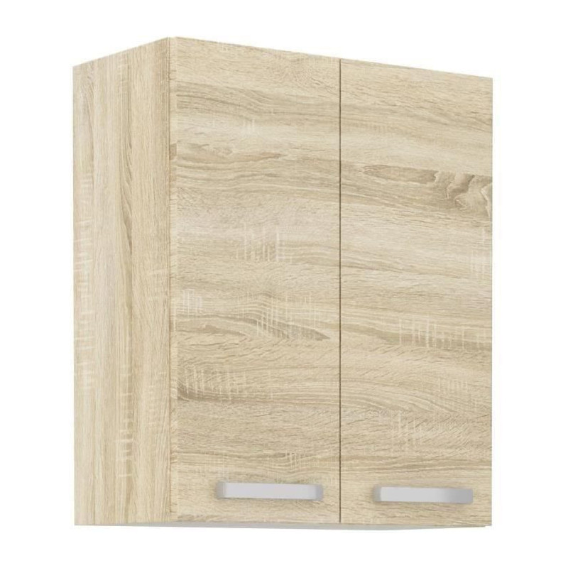 High cabinet 2 hinged doors - Sonoma chene decor - L 60 cm x D 31.6 x