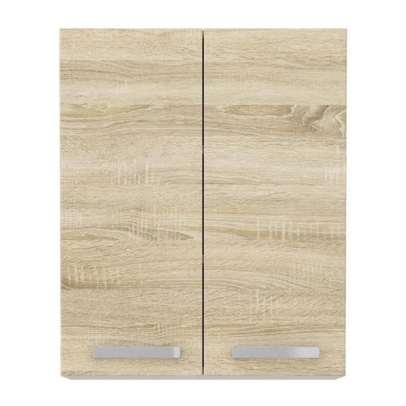 High cabinet 2 hinged doors - Sonoma chene decor - L 60 cm x D 31.6 x
