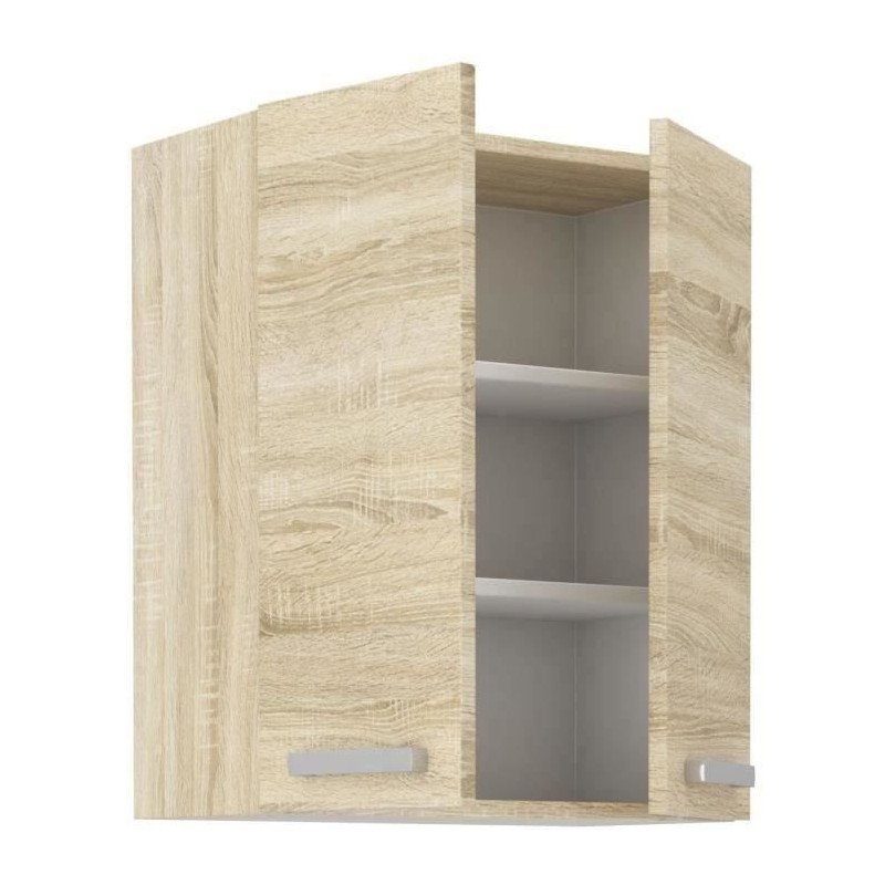 High cabinet 2 hinged doors - Sonoma chene decor - L 60 cm x D 31.6 x