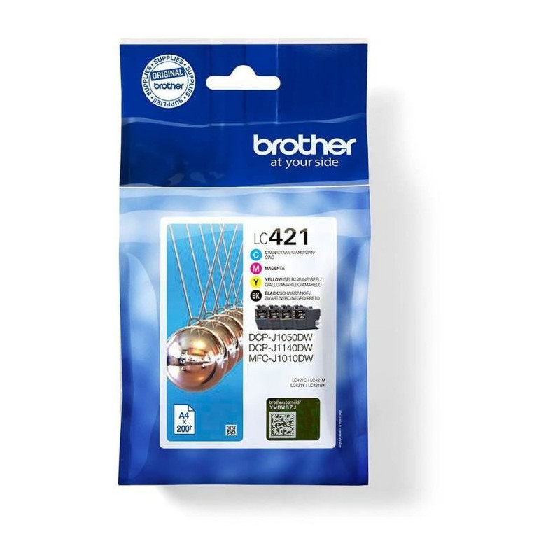 Pack of 4 LC421VAL ink cartridges - BROTHER - Black, Cyan, Magenta and