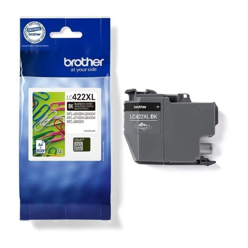 Cartridge LC422XLBK - BROTHER - Black - 3000p - For Business Smart MFC