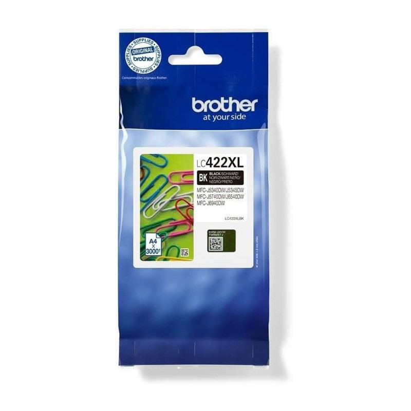 Cartridge LC422XLBK - BROTHER - Black - 3000p - For Business Smart MFC