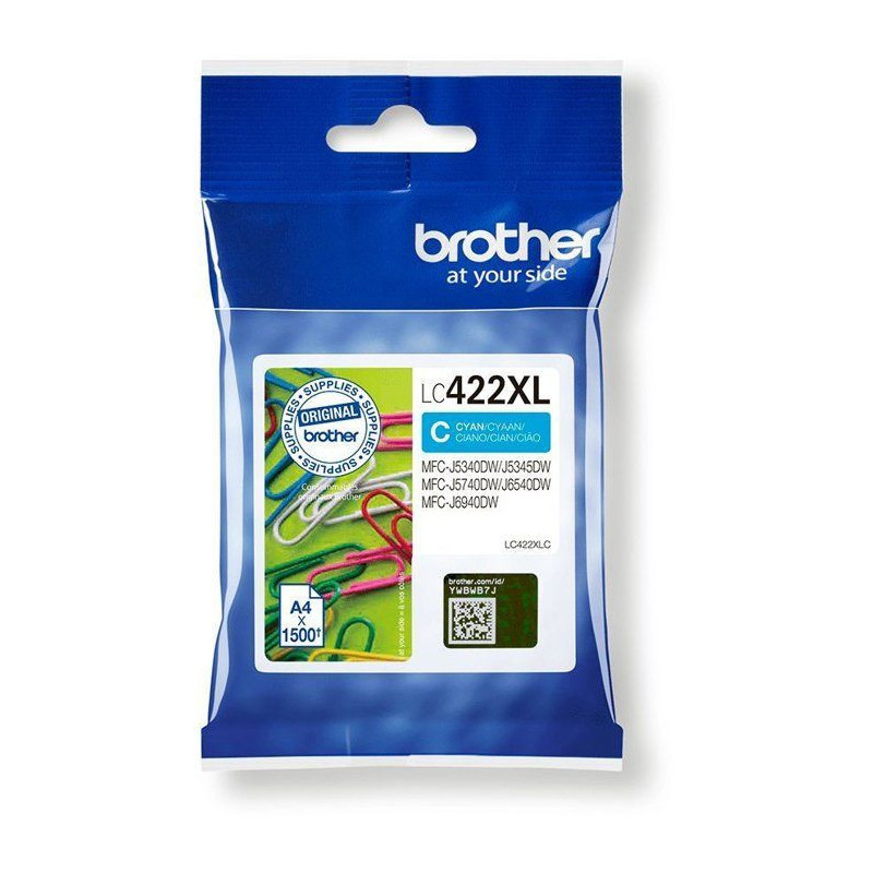 Cartridge LC422XLC - BROTHER - Cyan - 1500p - For Business Smart MFC-J