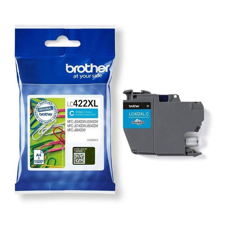 Cartridge LC422XLC - BROTHER - Cyan - 1500p - For Business Smart MFC-J