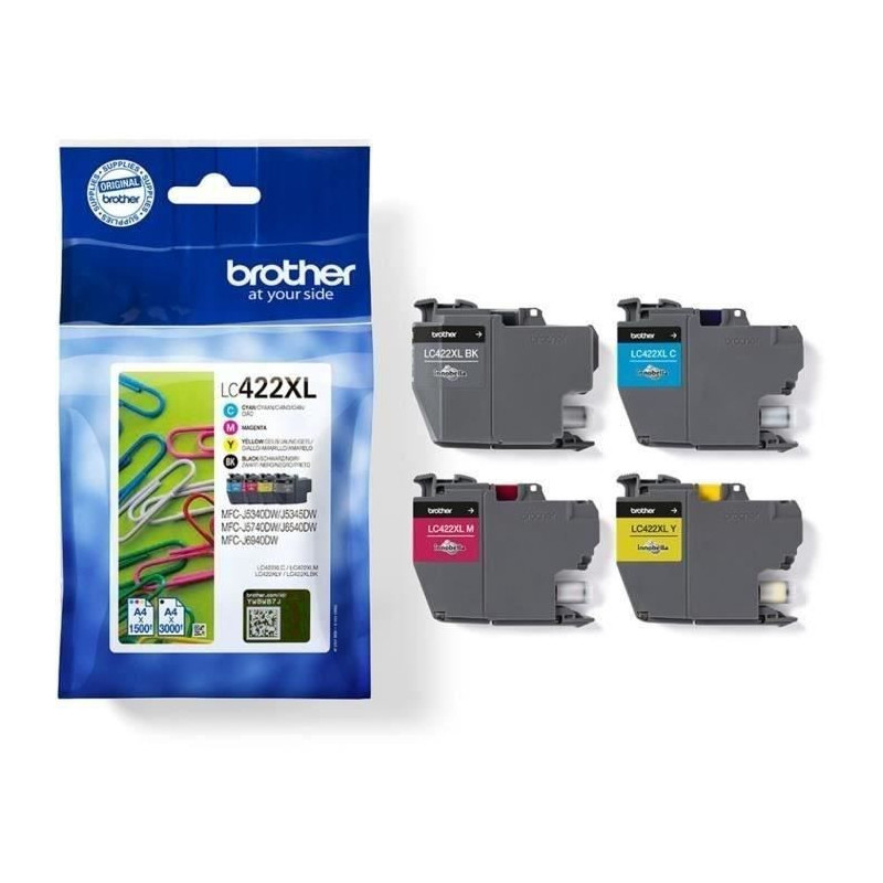 Pack of 4 cartridges LC422XLVAL - BROTHER - For Business Smart MFC-J53
