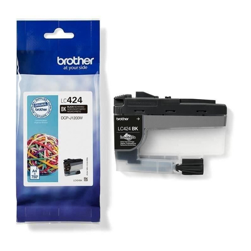 LC424BK Ink Cartridge - BROTHER - 750 page High Yield Black - For DCP-