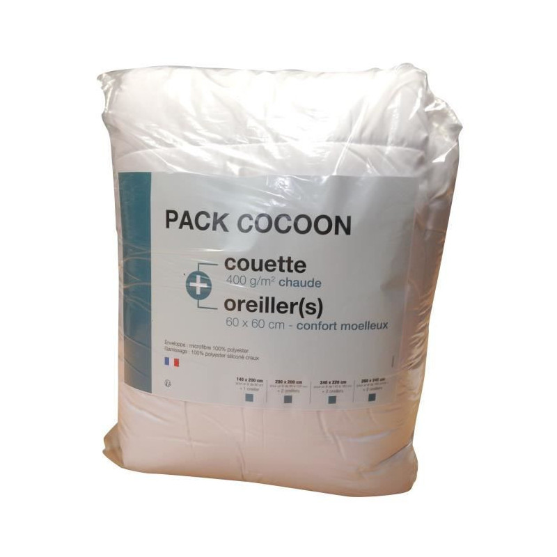 Microfiber bed linen pack - 1 hot duvet 140x200 cm + 1 pillow 60x60 cm
