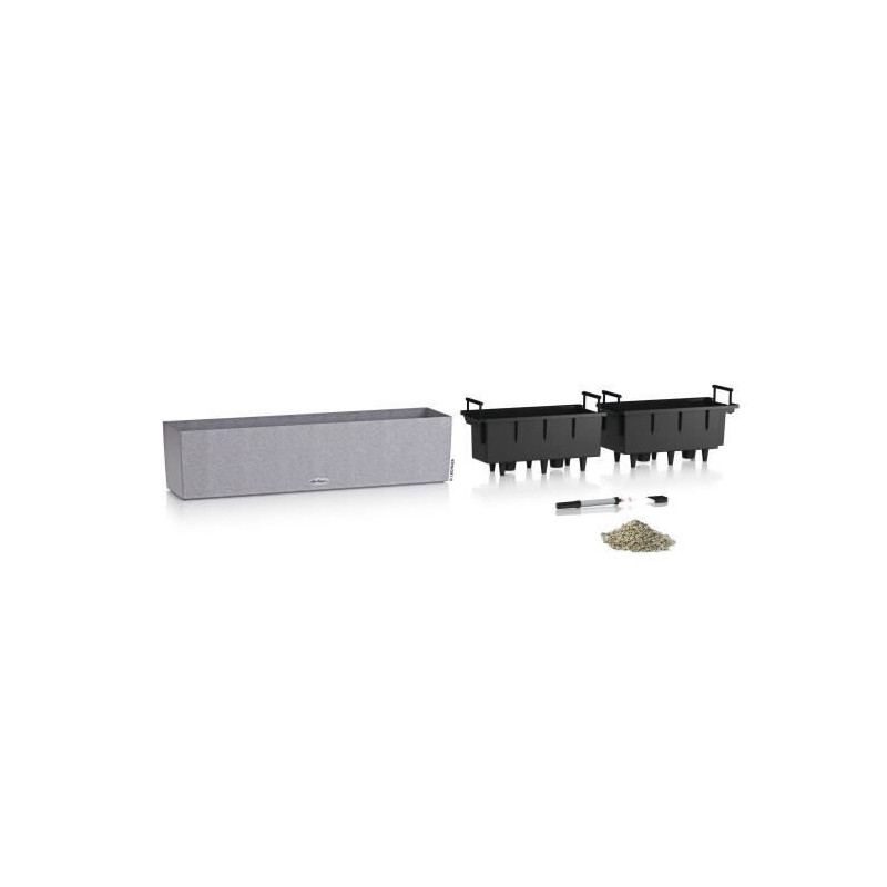 Jardiniere - Balconera stone 80 - Complete kit - Stone gray - 12 L - L