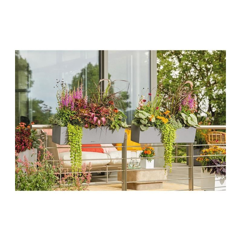 Jardiniere - Balconera stone 80 - Complete kit - Stone gray - 12 L - L