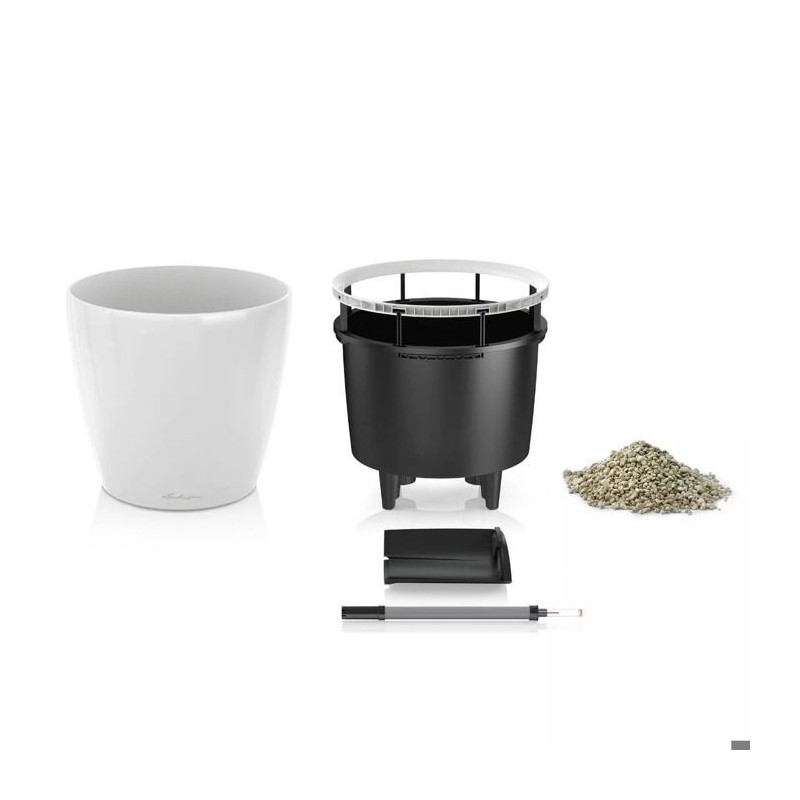 Planter - LECHUZA - Classico 35 LS ALL-IN-ONE - Glossy white - Irrigat