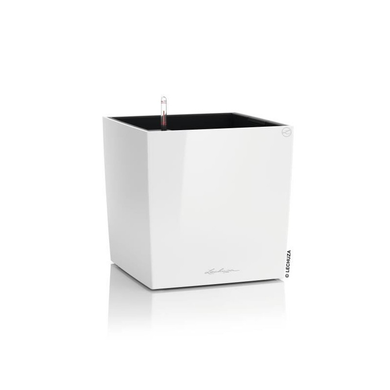 Planter - Cube premium 40 - Complete kit - Glossy white - 31 L - LECHU