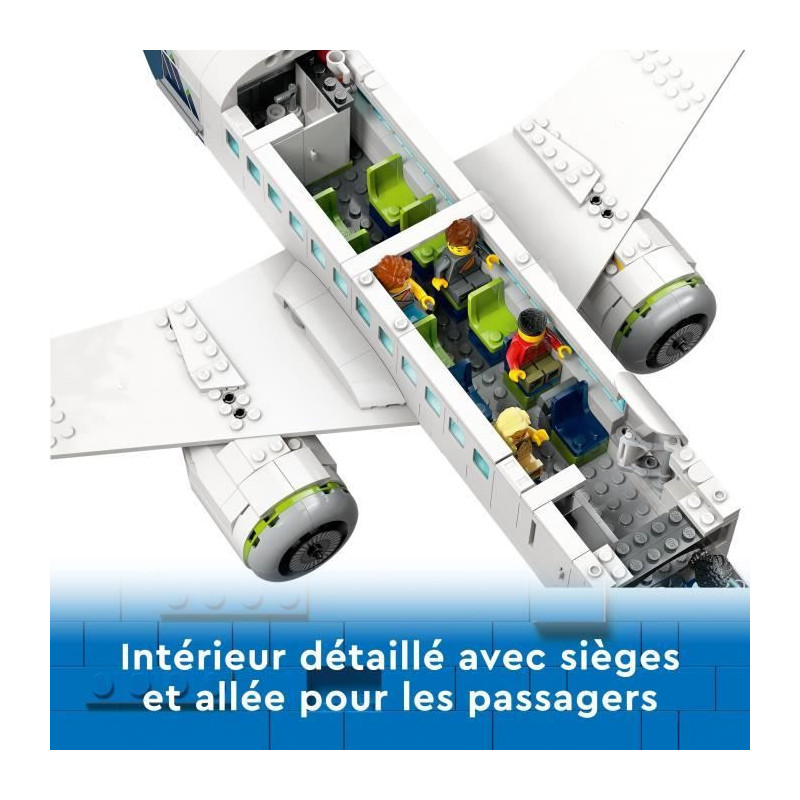 LEGO City 60367 Airliner Toy with Airport Bus, Tugboat, Luggage Truck