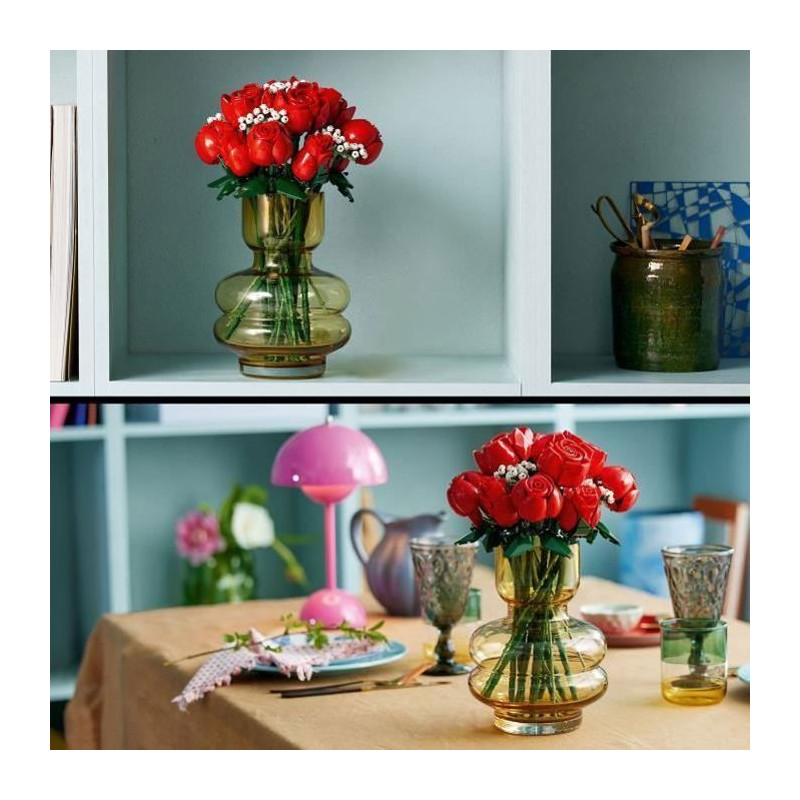 LEGO 10328 Icons The Bouquet of Roses, Artificial Flowers to Decorate,