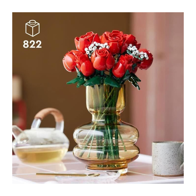 LEGO 10328 Icons The Bouquet of Roses, Artificial Flowers to Decorate,