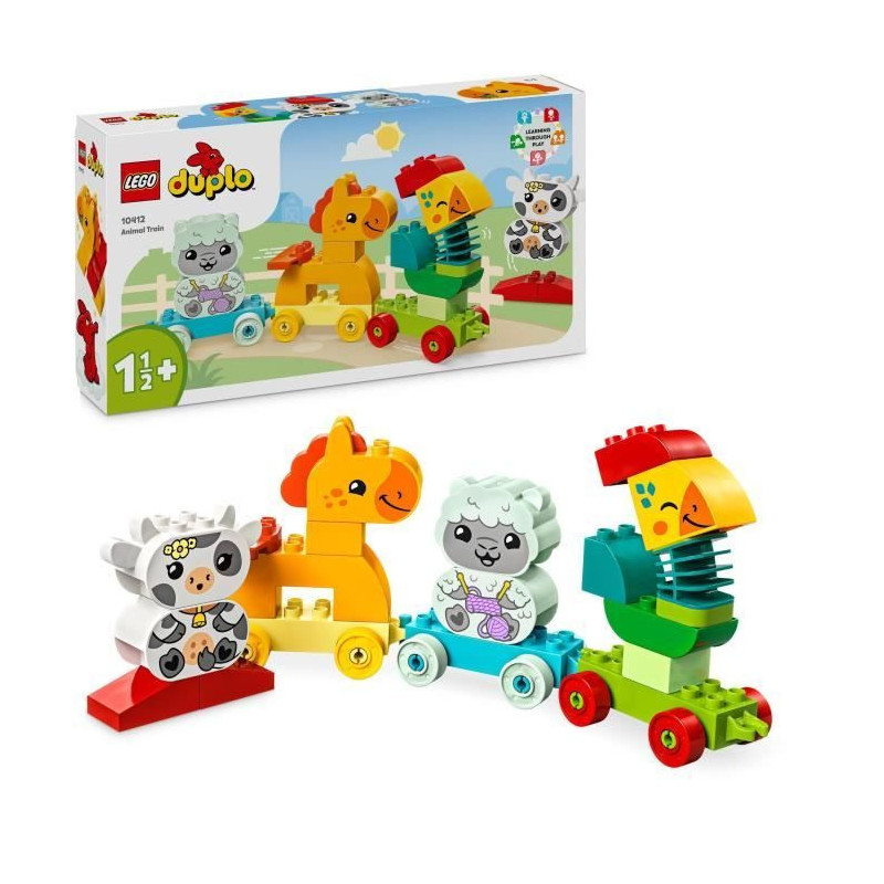 LEGO 10412 DUPLO My First Animal Train, Wheeled Toy for Children, Crea