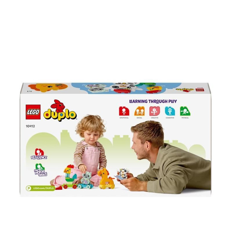 LEGO 10412 DUPLO My First Animal Train, Wheeled Toy for Children, Crea