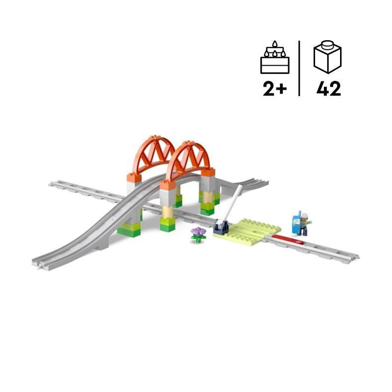 LEGO DUPLO My Town 10426 Expansion Set: Train Tracks and Bridge - Earl