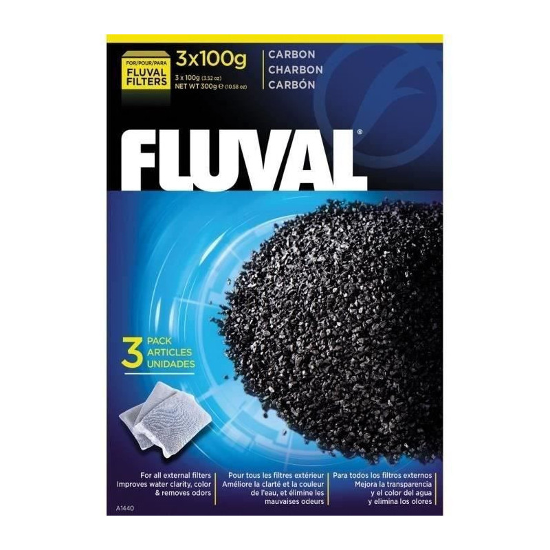 FLUVAL Set of 3 coals 100 g - For aquarium