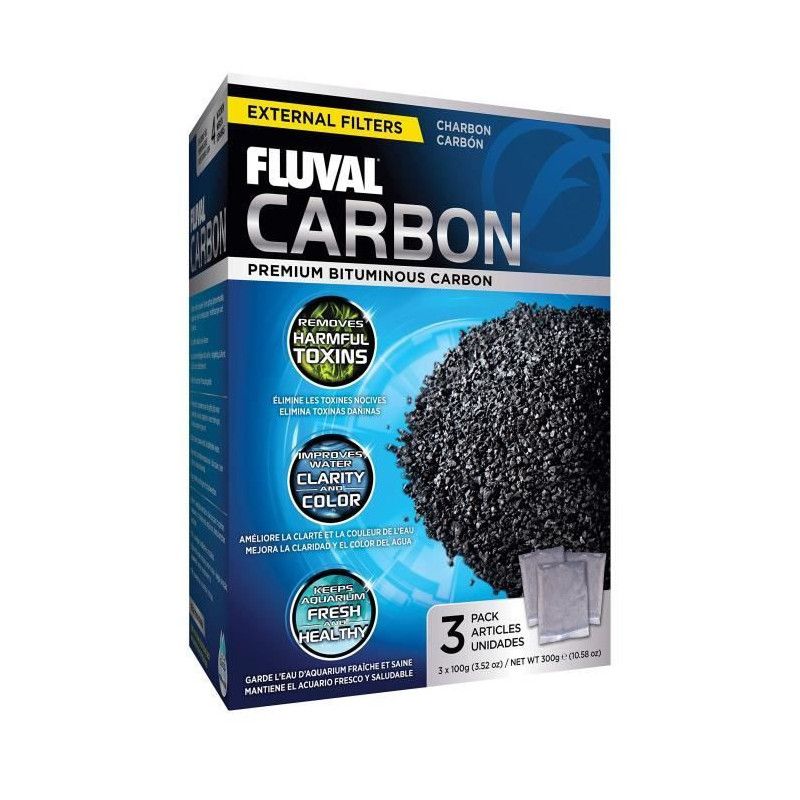 FLUVAL Set of 3 coals 100 g - For aquarium