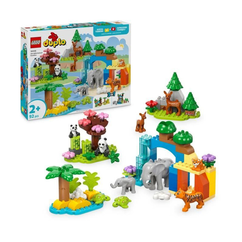 LEGO DUPLO My Town 10446 3-in-1 Wild Animal Families - Early learning