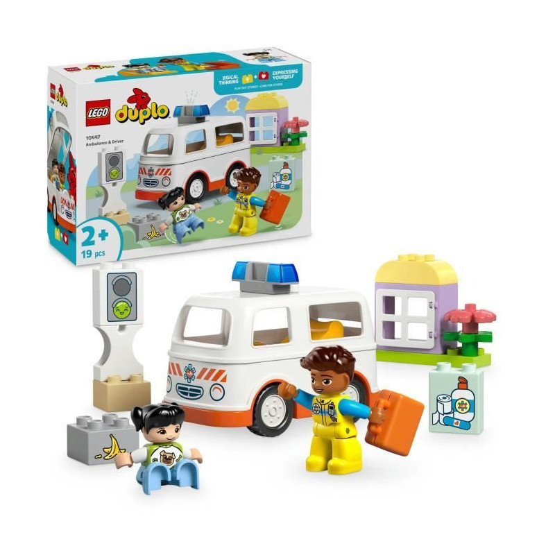 LEGO DUPLO 10447 Ambulance and Driver - Interactive Toy for Kids Aged