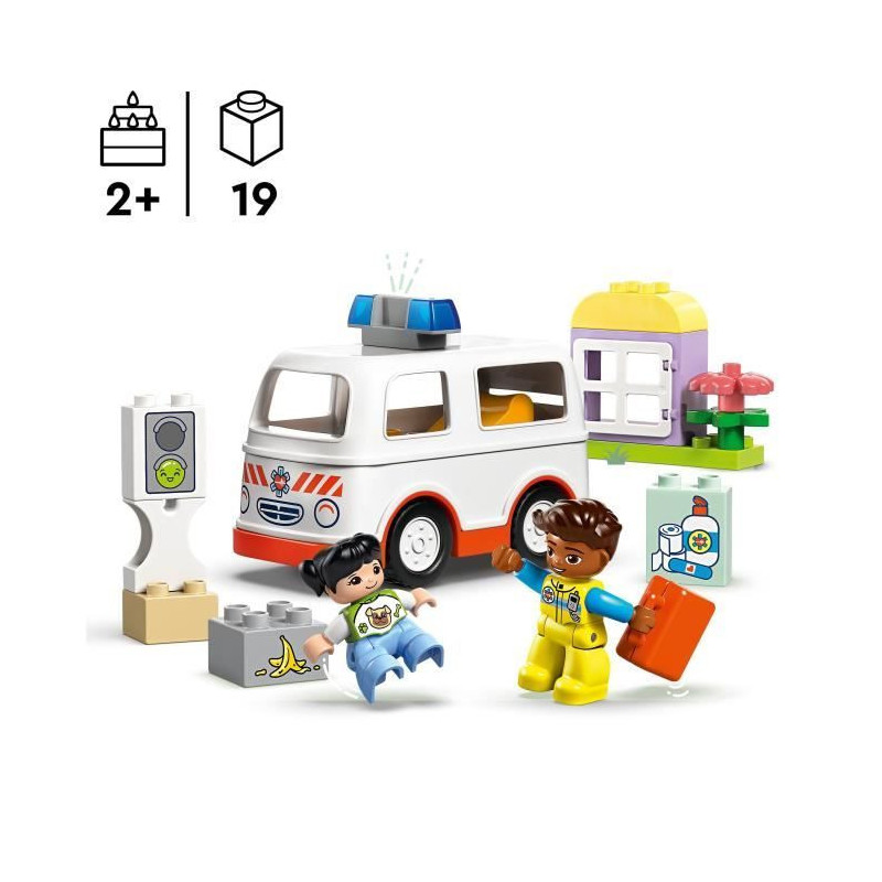 LEGO DUPLO 10447 Ambulance and Driver - Interactive Toy for Kids Aged