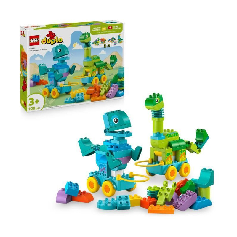 LEGO DUPLO My Town 10451 Dinosaurs on Wheels 3-in-1 - Early learning g